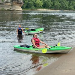 Dells Kayak Rentals  - cooling off and one of many sand beaches