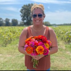 Coastal Ridge Farm - October is the time to pick zinnias!