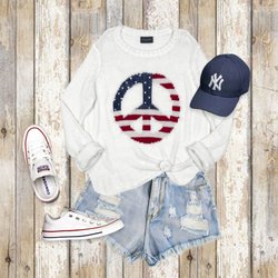 Opal Rose - Wooden Ships Peace sign sweater