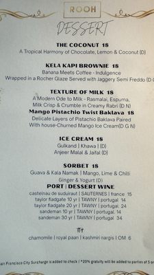 Menu photo 3 ROOH San Francisco, CA Menu photo 3 ROOH San Francisco, CA