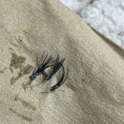 Johnny's Lashes - These are some of the smaller clumps removed. I had BIGGER , awful clumps of Lashes & glue