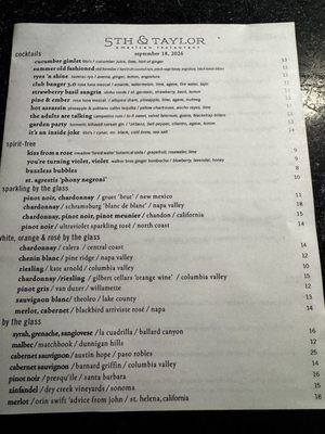Menu photo 3 5th & Taylor Nashville, TN