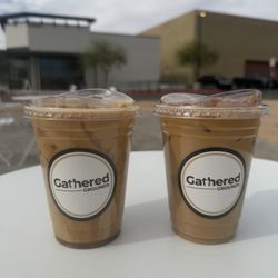 Caramel macchiato (left) & fire honey latte (right)