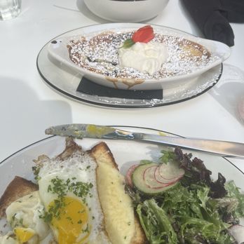 Bureau de Poste / French Bistro - Croque madame -I already started eating it, clafoutis, and parfait. - French Near Me - Austin, Texas