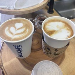 I ordered the horchata coffee and my husband the americano with cream.