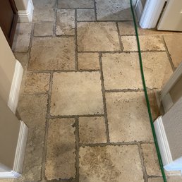 The travertine before cleaning The travertine before cleaning