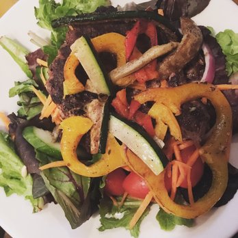 OTB Bicycle Café - Heavens Mess from the paleo/healthy eating menu on top of a side salad. - New American Near Me - Pittsburgh, Pennsylvania