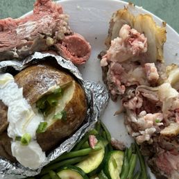 Fat on the right, meat upper left. Not so Prime Rib