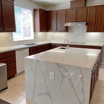 Legacy Marble Countertops - Kitchen Waterfall island - Countertop Installation Near Me - Pittsburg, California Legacy Marble Countertops - Kitchen Waterfall island - Countertop Installation Near Me - Pittsburg, California