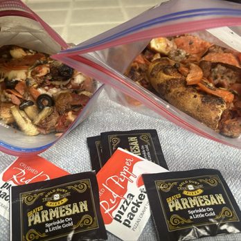 Gold Dust Pizza Express - Leftovers & branded parmesan packets - Pizza Near Me - Manteca, California