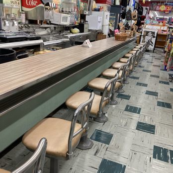 Peaches Records - Display of a Woolworth Lunch counter. Not in Use today. But you can sit down. - Music & DVDs Near Me - New Orleans, Louisiana