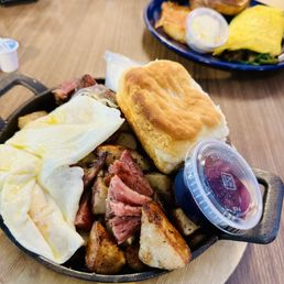 a plate of breakfast food a plate of breakfast food