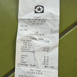 I used the card reader at the register and selected 10% for tip and was charged 1.92 not 10%.