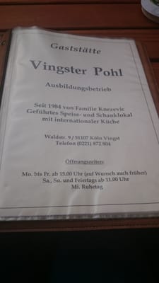 Menu photo 3 Vingster Pohl Cologne, NW