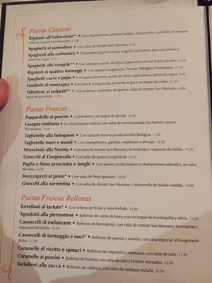 Menu photo 6 Trattoria Pulcinella Madrid, M Menu photo 6 Trattoria Pulcinella Madrid, M