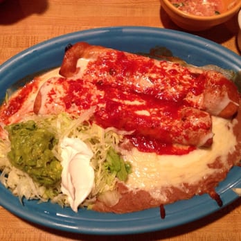 El Azteca Mexican Restaurant - Fried chimichanga with refried beans and gauc salad - Mexican Near Me - Virginia Beach, Virginia El Azteca Mexican Restaurant - Fried chimichanga with refried beans and gauc salad - Mexican Near Me - Virginia Beach, Virginia