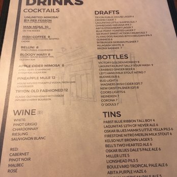 Tryon Public House - Drinks menu April 2018 - American Near Me - New York, New York Tryon Public House - Drinks menu April 2018 - American Near Me - New York, New York