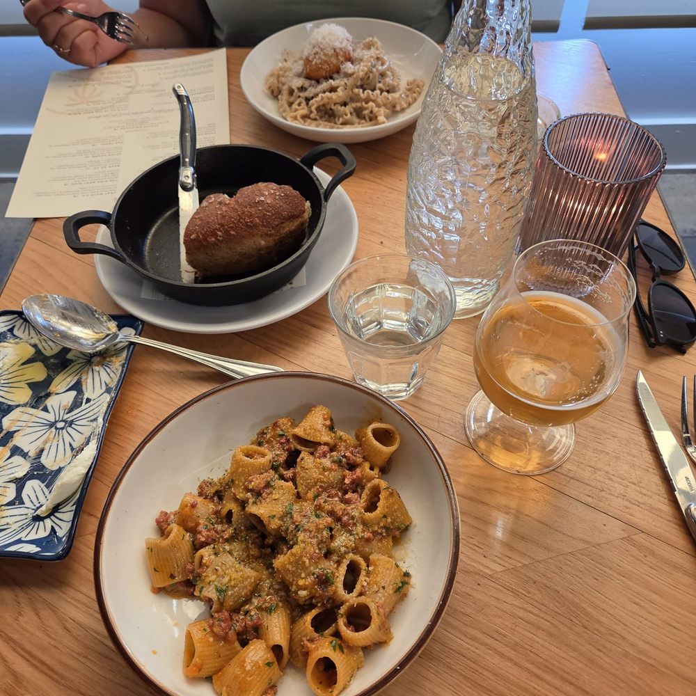 Near: Bacon Sourdough Bolognese / Far: Truffle Cacio e Pepe