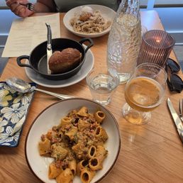Near: Bacon Sourdough Bolognese / Far: Truffle Cacio e Pepe