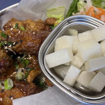 Tiger Mama Cupbap - Honey garlic fried chicken with pickled radish - Korean Near Me - Eugene, Oregon