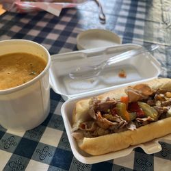 Doyle's Dogs - Italian beef with gf bun and tomato bisque soup