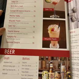 Cocktail menu Cocktail menu