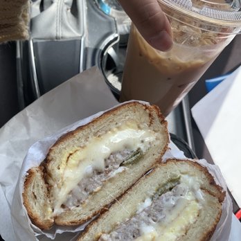 DK's Donuts - Egg, Sausage & Cheese Sandwich Breakfast - Donuts Near Me - Anaheim, California