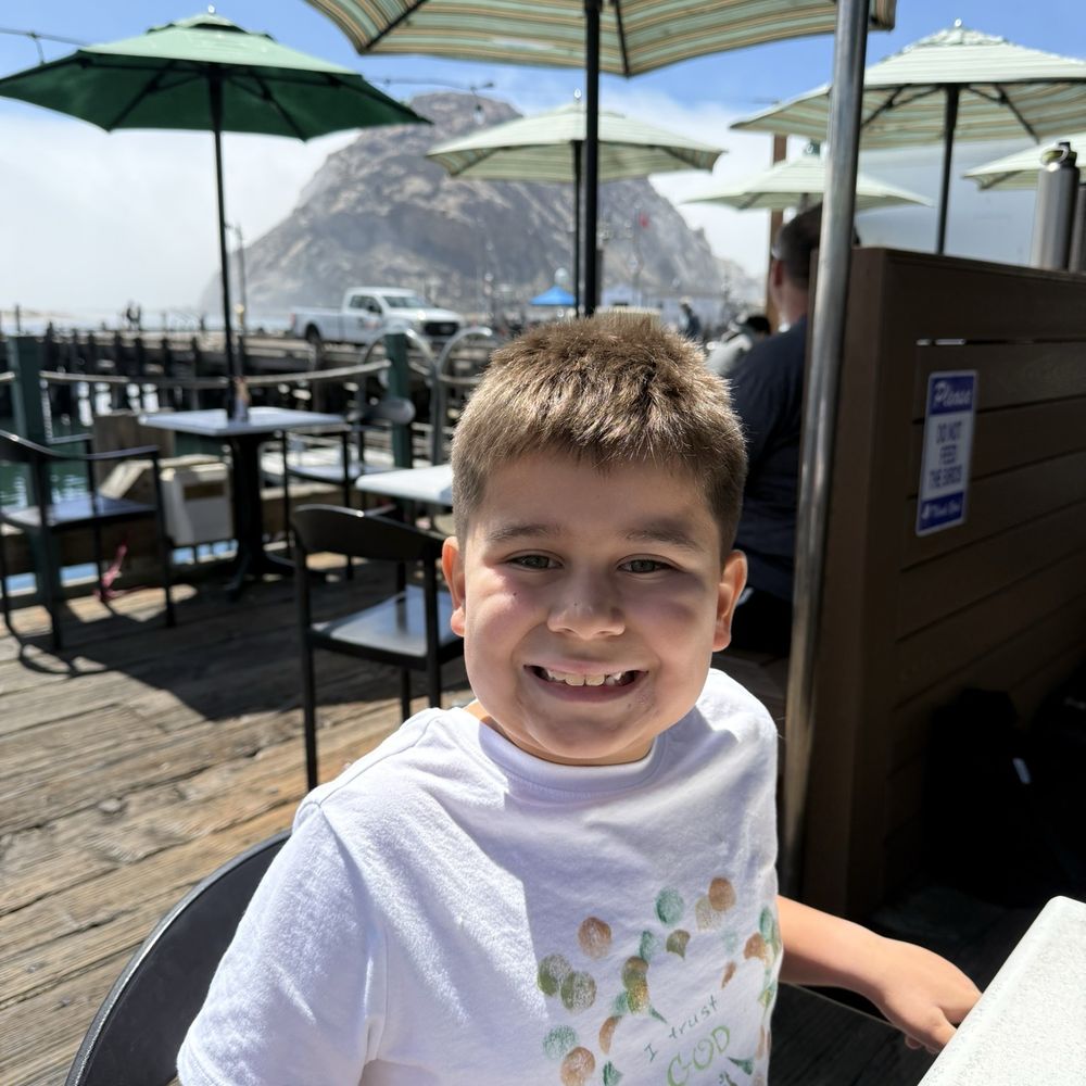 Tognazzini's Dockside Too - My son patiently waiting for his fish and chips - Seafood Near Me - Morro Bay, California Tognazzini's Dockside Too - My son patiently waiting for his fish and chips - Seafood Near Me - Morro Bay, California