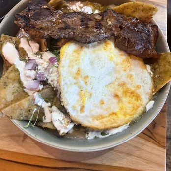 Pradera Brunch - Green chilaquiles with carne asada - Breakfast & Brunch Near Me - Costa Mesa, California Pradera Brunch - Green chilaquiles with carne asada - Breakfast & Brunch Near Me - Costa Mesa, California