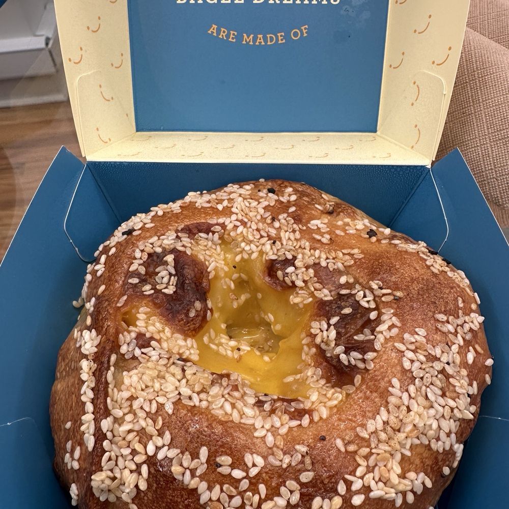 Moonrise Bagels  - Sausage, Egg & Cheese Stuffed Sesame Bagel - Bagels Near Me - New York, New York