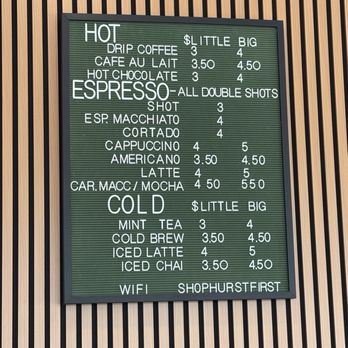 The Coffee Shop - Regular menu - Coffee & Tea Near Me - Hurst, Texas