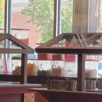 BD's Mongolian Grill - Bins of raw food lining the window near the bar. - Mongolian Near Me - Beavercreek, Ohio