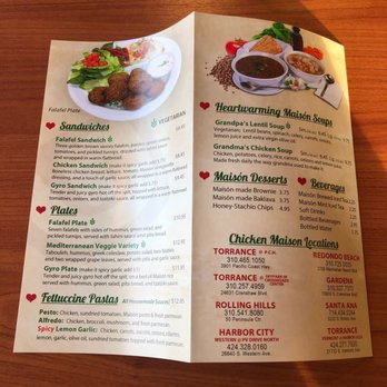 Chicken Maison - Menu #3 - Mediterranean Near Me - Redondo Beach, California Chicken Maison - Menu #3 - Mediterranean Near Me - Redondo Beach, California