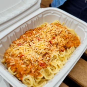 Cheese Wheel Pasta - Linguini with meat sauce - Italian Near Me - Ocean City, Maryland Cheese Wheel Pasta - Linguini with meat sauce - Italian Near Me - Ocean City, Maryland