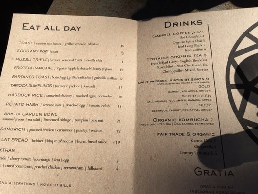 Menu photo 1 Gratia By Pure Surry Hills, NSW Menu photo 1 Gratia By Pure Surry Hills, NSW