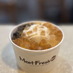 Meet Fresh - Icy Sorbet Bowl Signature: Boba, Ice Cream, Melon Jelly, Mini Q, Passion Fruit Sorbet & Sago | $10.75
