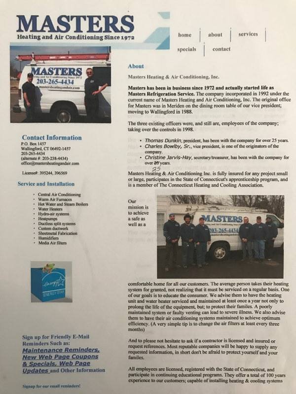 MASTERS HEATING & AIR CONDITIONING Updated September 2024 261