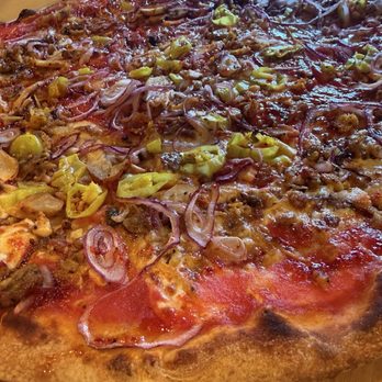 Black Sheep Coal Fired Pizza - HOT HONEY, SMOKED CHICKEN, RED ONION & PICKLED PEPPERS - Pizza Near Me - Minneapolis, Minnesota Black Sheep Coal Fired Pizza - HOT HONEY, SMOKED CHICKEN, RED ONION & PICKLED PEPPERS - Pizza Near Me - Minneapolis, Minnesota