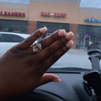 Nail Expo - What I left with. The shape and length is good. The service was just poor. - Nail Salons Near Me - Laurel, Maryland