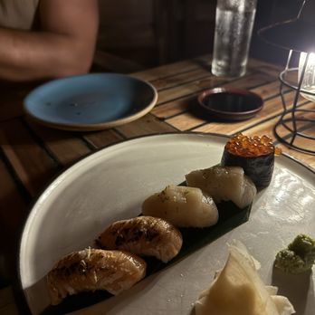 Sushi Bichi - Sake Belly Torched + Scallop + Ikura (All nigiri) - Sushi Bars Near Me - Miami Beach, Florida
