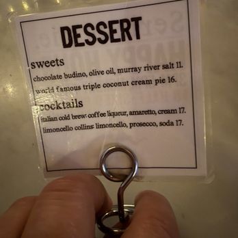Serious Pie Downtown - Dessert menu - Pizza Near Me - Seattle, Washington