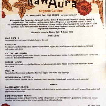 Raw Aura - Menu - Vegan Near Me - Mississauga, Ontario Raw Aura - Menu - Vegan Near Me - Mississauga, Ontario