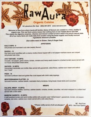 Menu photo 2 Raw Aura Mississauga, ON Menu photo 2 Raw Aura Mississauga, ON