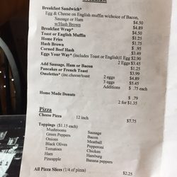 Stonybrook Variety and Dining - Breakfast Menu