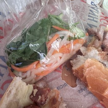 Saigon's Bakery / Banh Mi Saigon - Picked veggies that we paid extra for each bánh mì (4 extra veggies in total). Got two of these bags. . - Vietnamese Near Me - Garden Grove, California Saigon's Bakery / Banh Mi Saigon - Picked veggies that we paid extra for each bánh mì (4 extra veggies in total). Got two of these bags. . - Vietnamese Near Me - Garden Grove, California