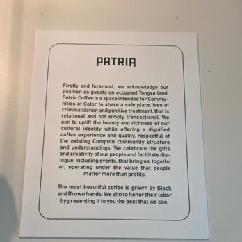 Patria Coffee Roasters - Patria Coffee! - Coffee Roasteries Near Me - Compton, California