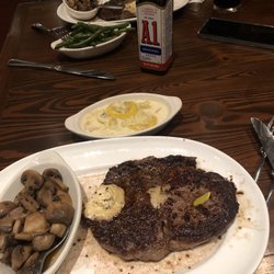 Sweetie Pies Ribeyes - 10 oz rib-eye, squash side and mushrooms were delish