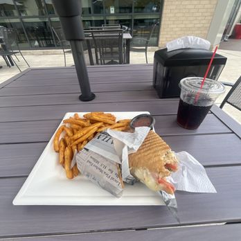 Uptown Cafe - Grilled chicken panini and fries - Coffee & Tea Near Me - Chantilly , Virginia