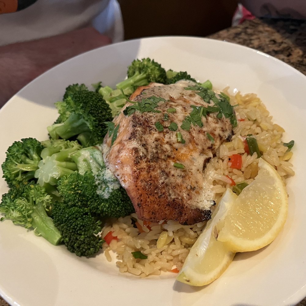 BJ's Restaurant & Brewhouse - Salmon dinner - New American Near Me - Florence, Kentucky BJ's Restaurant & Brewhouse - Salmon dinner - New American Near Me - Florence, Kentucky