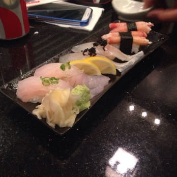 Wasabi Bistro - Hirame, black snapper, and crab nigiri. - Japanese Near Me - Livermore, California